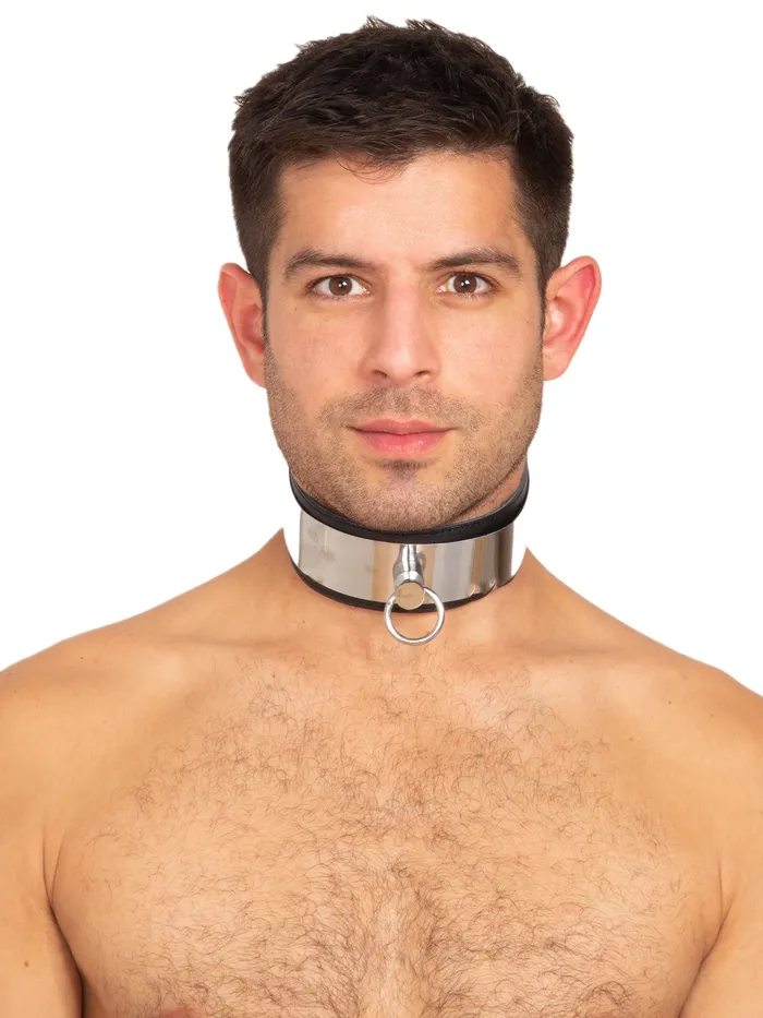 HonourSkintwocom Restraints Leather Metal Strip Collar HonourSkintwocom Restraints Leather Metal Strip Collar