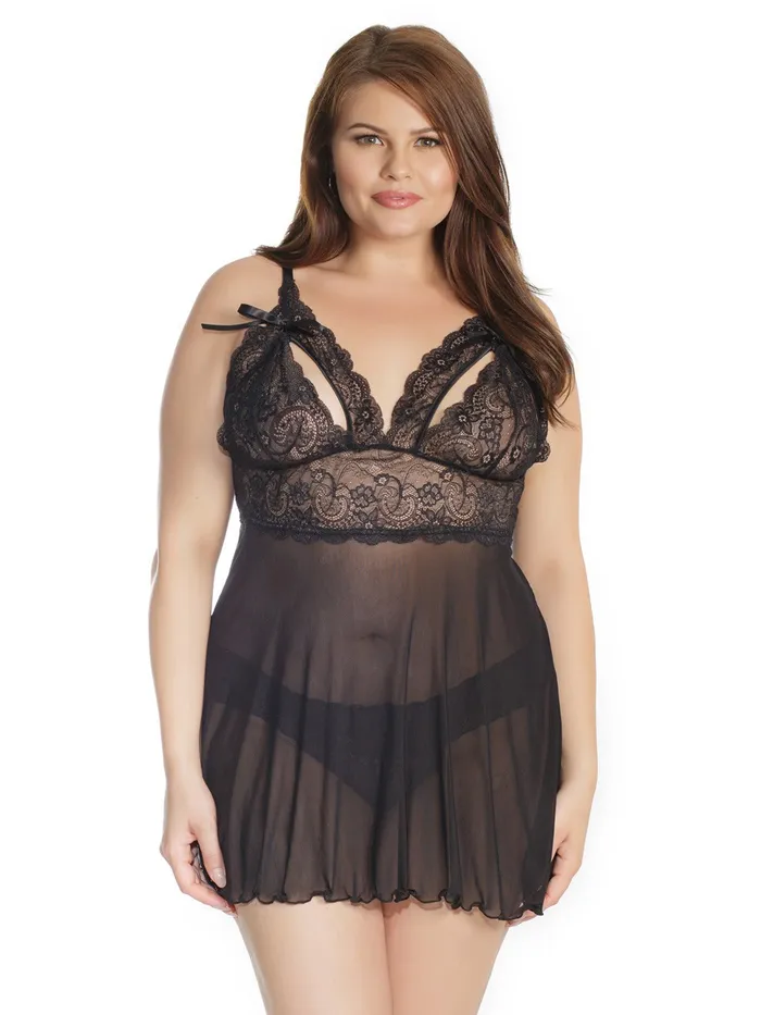 HonourSkintwocom Teddies And Bodies Lace Babydoll and Thong Set