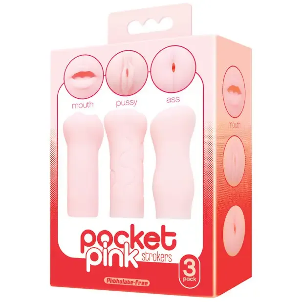 Icon Brands INC Vibrators Icon Brands Pocket Pink Strokers 3 Pack