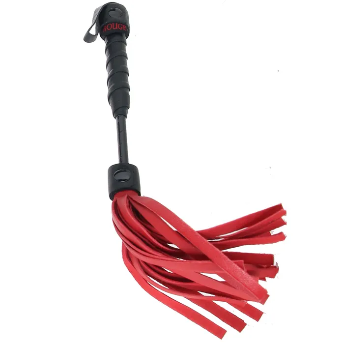 Leather Mini Flogger in Red Red Rouge Lingerie Restraints Leather Mini Flogger in Red Red Rouge Lingerie Restraints