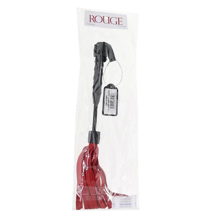 Leather Mini Flogger in Red Red Rouge Lingerie Restraints Leather Mini Flogger in Red Red Rouge Lingerie Restraints