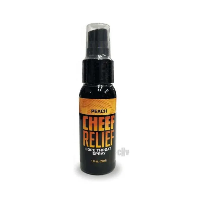 Little Genie Vibrators Cheef Relief Throat Spray Peach 1 oz