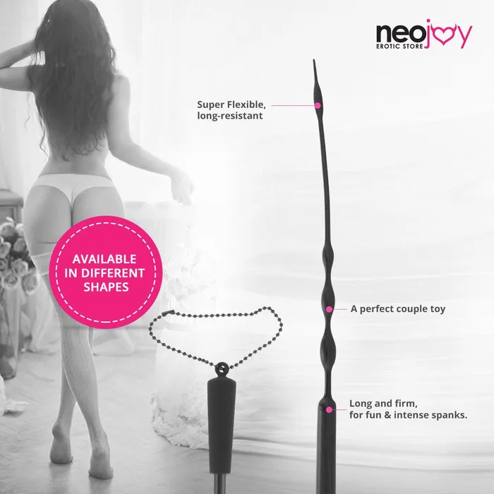 Neojoy Anal Neojoy Flogger Bondage Spanker Silicone Black 1968 inch 50cm