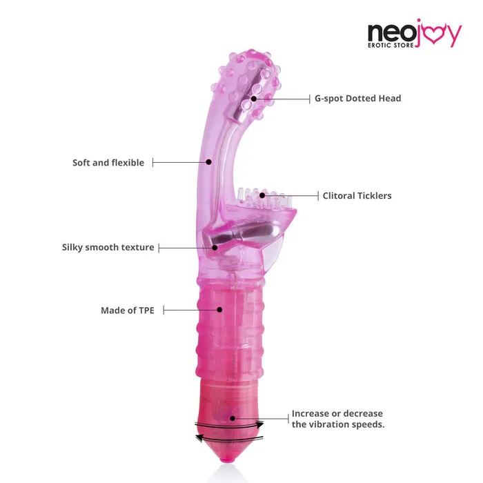 Neojoy Vibrators Neojoy GClit Jelly Tickler Clitoral Vibrator 10Speed Functions Soft TPE Pink