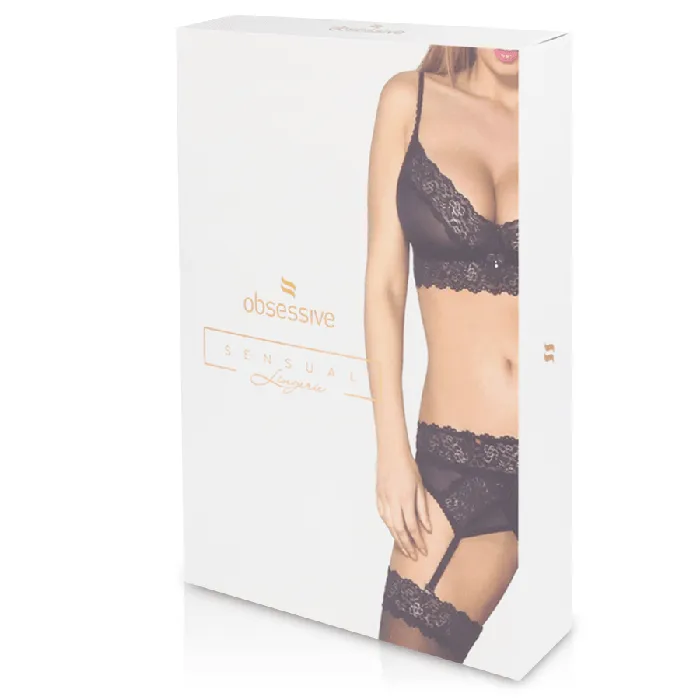 Obsessive Sexy Lingerie Three piece set 004 Black SM Obsessive Anal