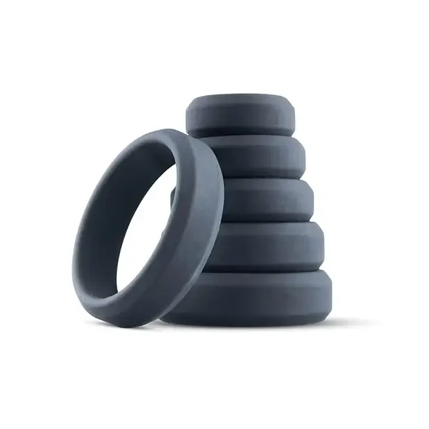 Onedc Anal Boners 6 Pc Wide Cock Ring Set Black