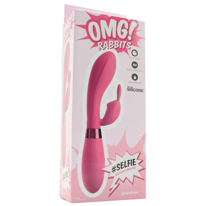Pipedream OMG SELFIE Silicone Rabbit Vibe in Pink Vibrators Pipedream OMG SELFIE Silicone Rabbit Vibe in Pink Vibrators