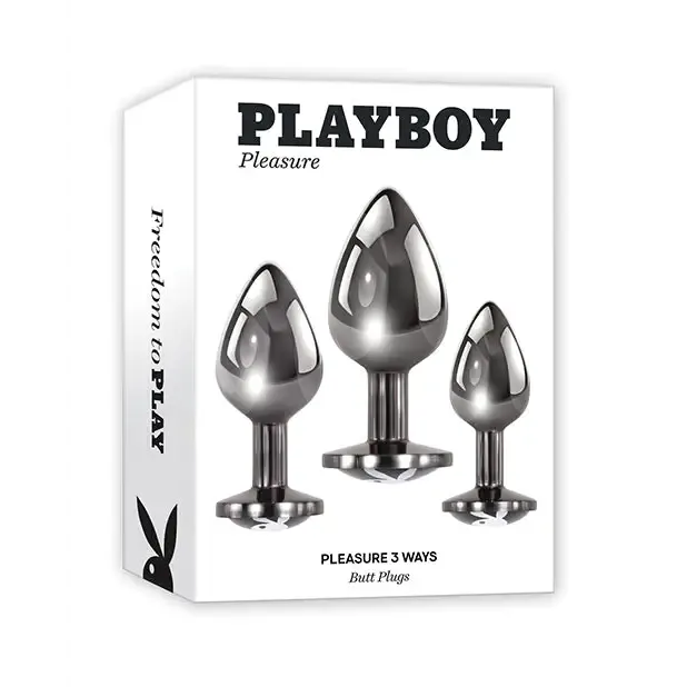 Playboy Anal Playboy Pleasure 3 Ways 3Piece Metal Anal Plug Set