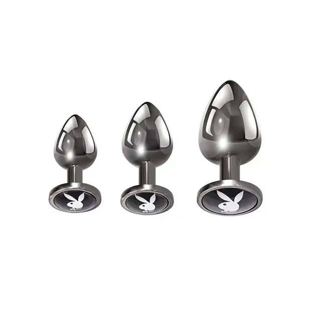 Playboy Anal Playboy Pleasure 3 Ways 3Piece Metal Anal Plug Set