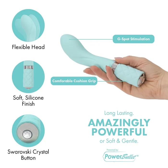 Pure Love GSpot Vibrator With Swarovski Crystal Teal PL Vibrators
