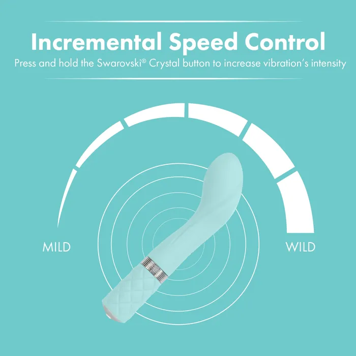 Pure Love GSpot Vibrator With Swarovski Crystal Teal PL Vibrators