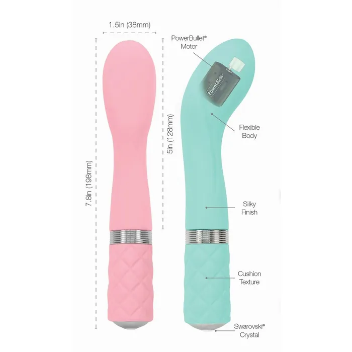 Pure Love GSpot Vibrator With Swarovski Crystal Teal PL Vibrators