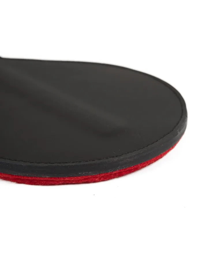 Restraints HonourSkintwocom Leather Round Paddle With Red Fur Lining Restraints HonourSkintwocom Leather Round Paddle With Red Fur Lining