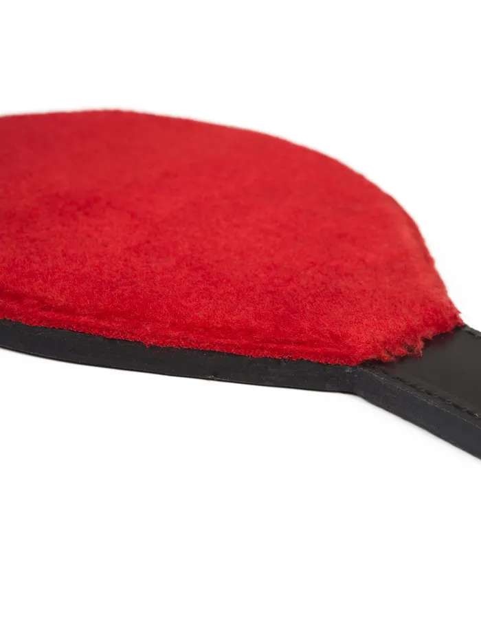 Restraints HonourSkintwocom Leather Round Paddle With Red Fur Lining Restraints HonourSkintwocom Leather Round Paddle With Red Fur Lining