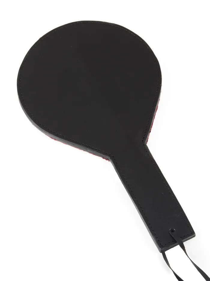 Restraints HonourSkintwocom Leather Round Paddle With Red Fur Lining Restraints HonourSkintwocom Leather Round Paddle With Red Fur Lining
