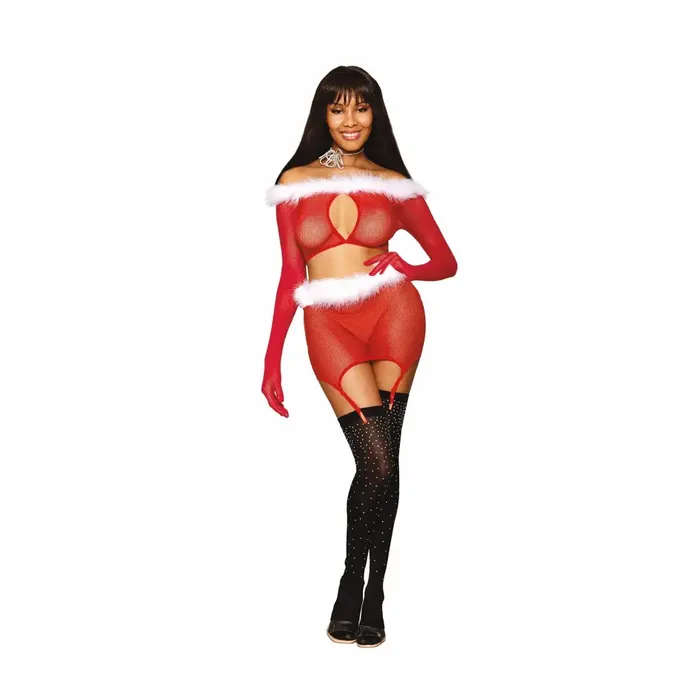 Santa Baby Seamless Fishnet 2pc Garter Set Ruby Dream Girl Lingerie Anal Santa Baby Seamless Fishnet 2pc Garter Set Ruby Dream Girl Lingerie Anal
