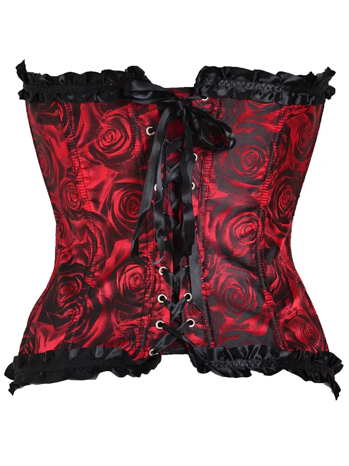 Satin Rose Corset With GString Black And Red HonourSkintwocom Vibrators Satin Rose Corset With GString Black And Red HonourSkintwocom Vibrators