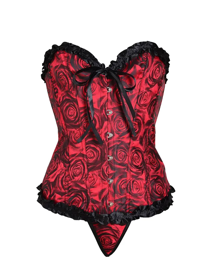 Satin Rose Corset With GString Black And Red HonourSkintwocom Vibrators Satin Rose Corset With GString Black And Red HonourSkintwocom Vibrators
