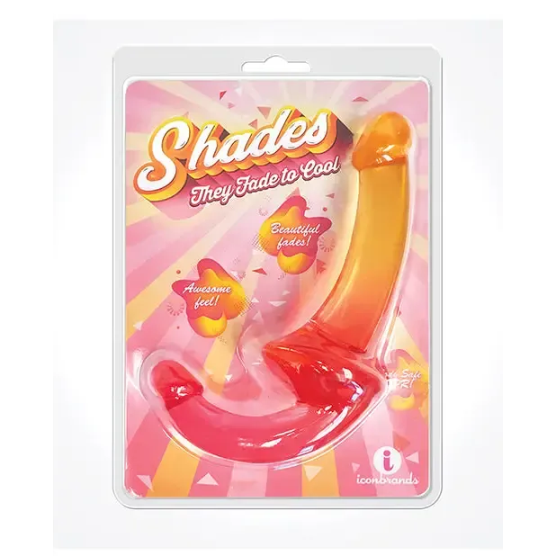 Shades Jelly TPR Gradient Strapless Strap On PinkYellow Icon Brands INC Vibrators