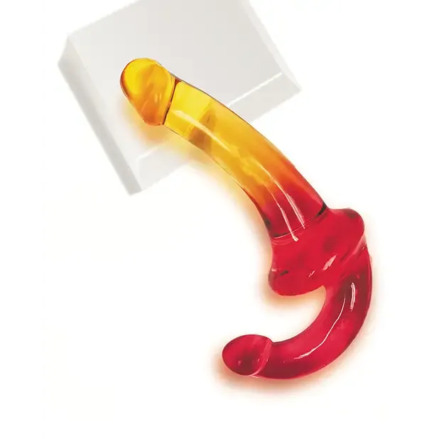 Shades Jelly TPR Gradient Strapless Strap On PinkYellow Icon Brands INC Vibrators