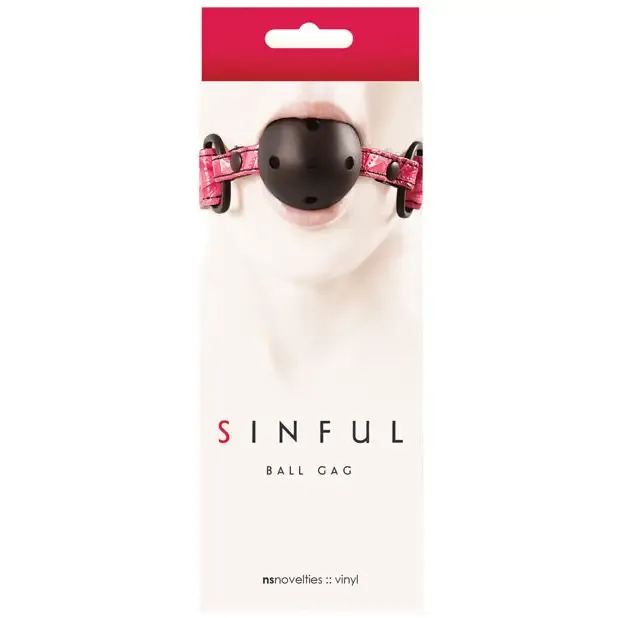 Sinful Vinyl Ball Gag Pink NS Novelties Vibrators Sinful Vinyl Ball Gag Pink NS Novelties Vibrators