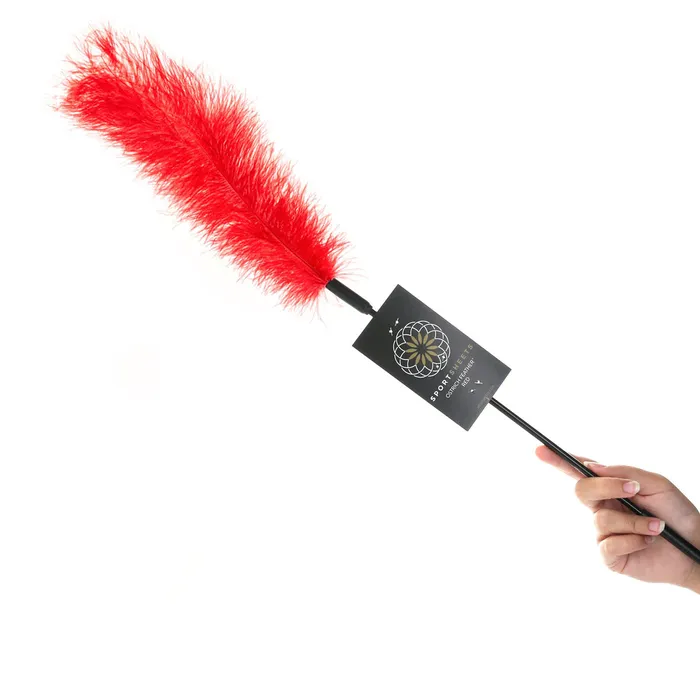 Sportsheets Vibrators Sportsheets Ostrich Feather Tickler Red