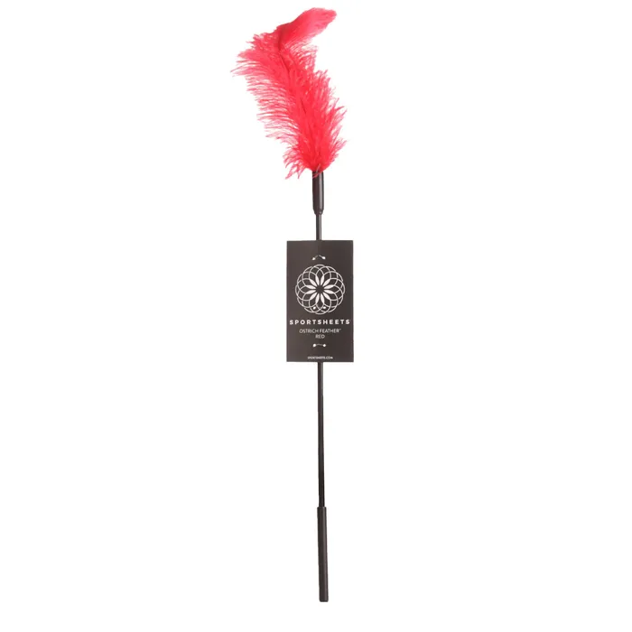 Sportsheets Vibrators Sportsheets Ostrich Feather Tickler Red