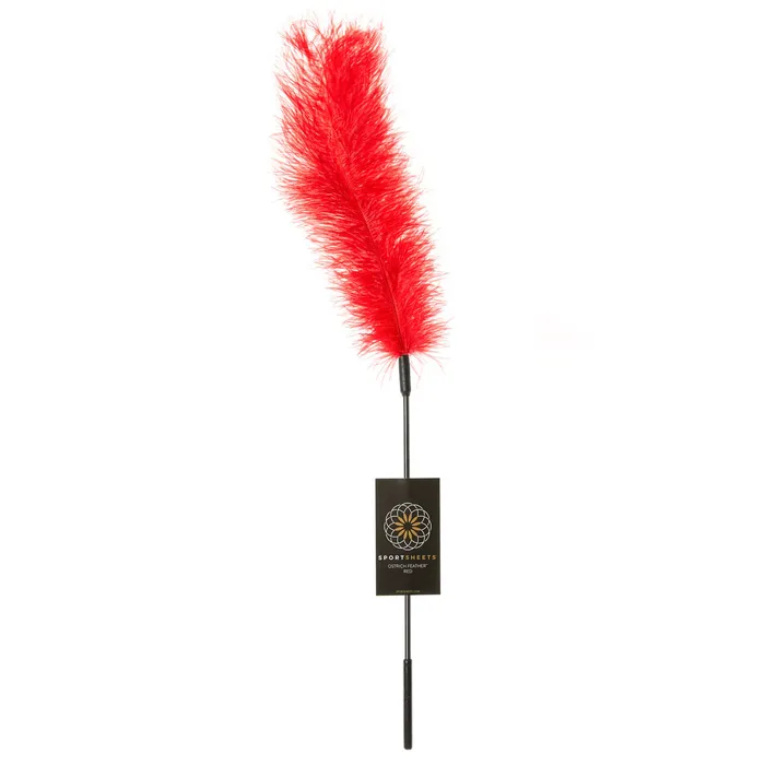 Sportsheets Vibrators Sportsheets Ostrich Feather Tickler Red