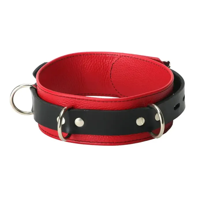 Strict Leather Deluxe Red And Black Locking Collar Strict Leather Restraints