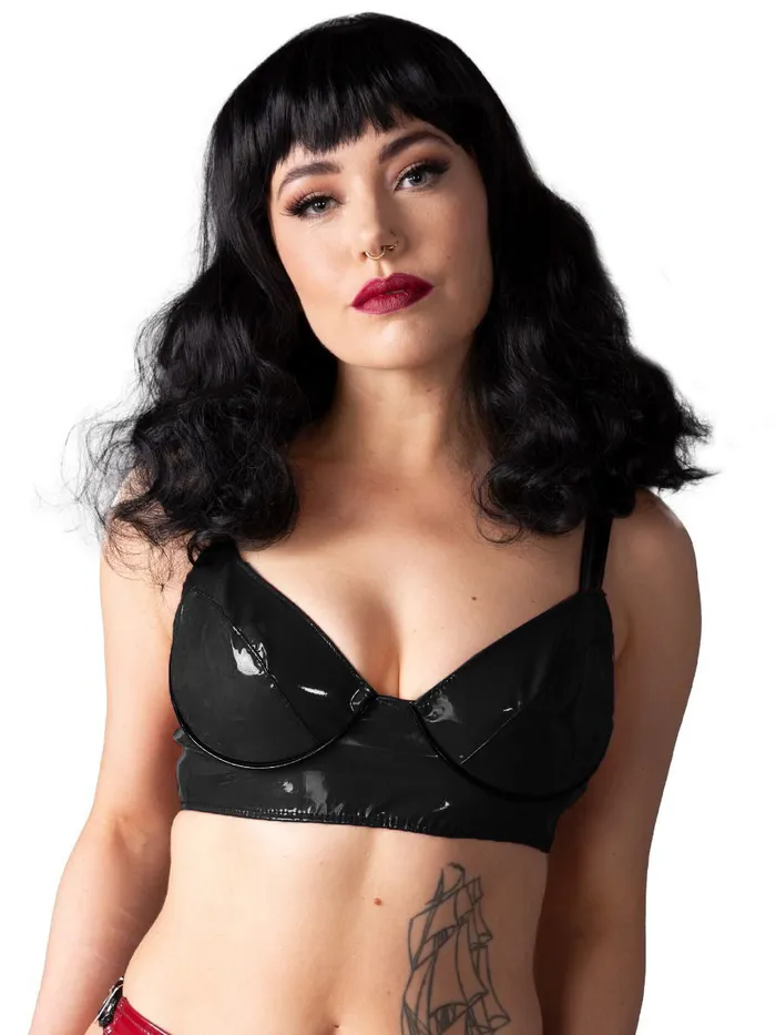 Sweet Plum PVC Bra Black HonourSkintwocom Vibrators