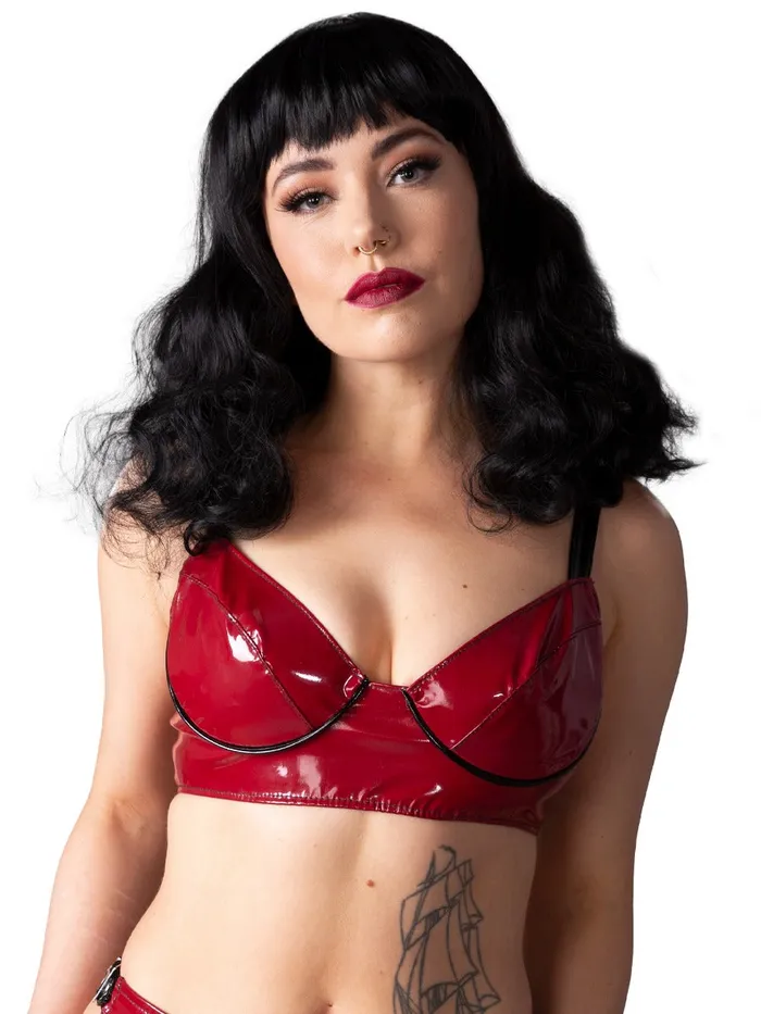 Sweet Plum PVC Bra Black HonourSkintwocom Vibrators