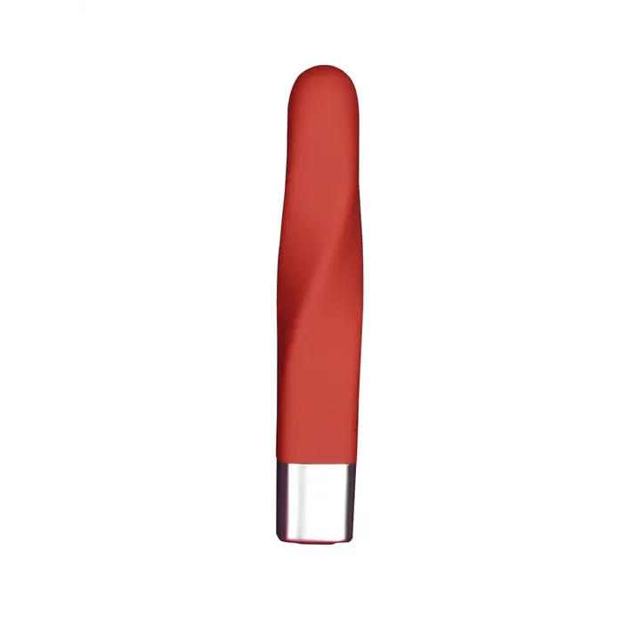 Vibrators Edonista Edonista Layla Twist Bullet Silicone Vibe Red