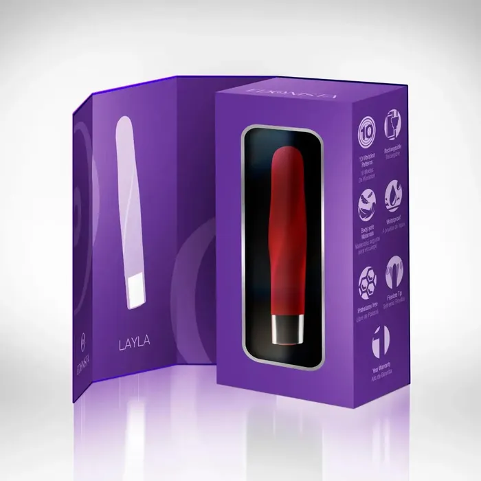 Vibrators Edonista Edonista Layla Twist Bullet Silicone Vibe Red