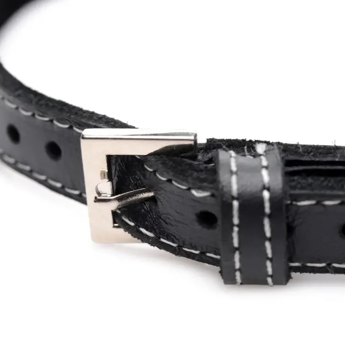 Vibrators Master Series Royal Vixen Leather Choker With Rhinestones Purple