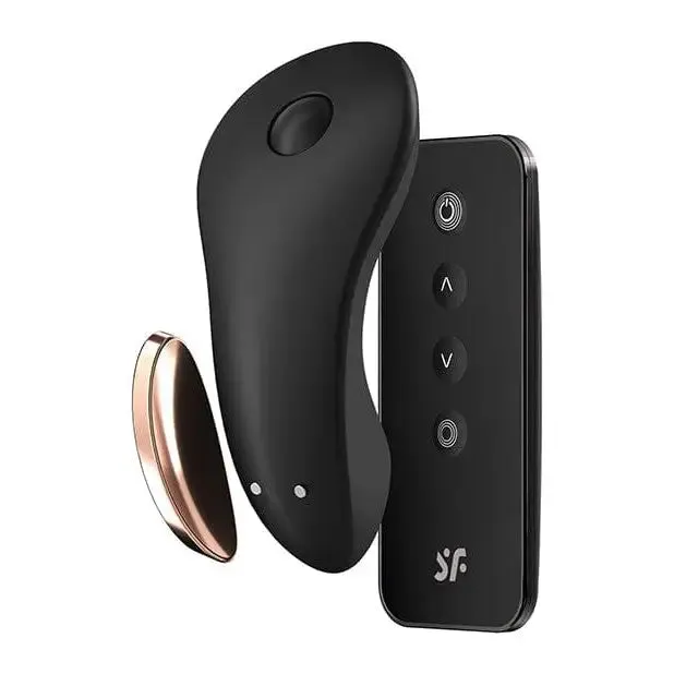 Vibrators Satisfyer Satisfyer Little Secret Panty Vibrator Black Vibrators Satisfyer Satisfyer Little Secret Panty Vibrator Black